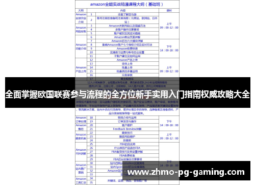 全面掌握欧国联赛参与流程的全方位新手实用入门指南权威攻略大全